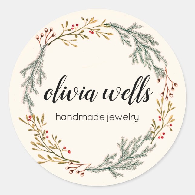 Skript für rustikale Feldzeichen Runder Aufkleber (Vorderseite)