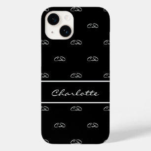 Skript für Schwarz-weiße Monogramm-Initialen Case-Mate iPhone 14 Hülle