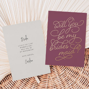Skript geblüht, um meine Bridesmaid-Foil-Karte zu  Folieneinladung