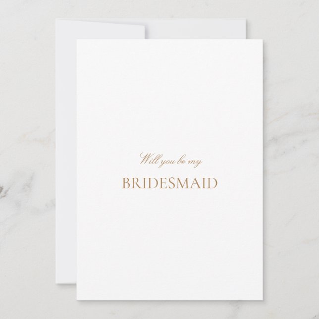 Skript Gold & White Bridesmaid Vorschlagkarte Save The Date (Vorderseite)