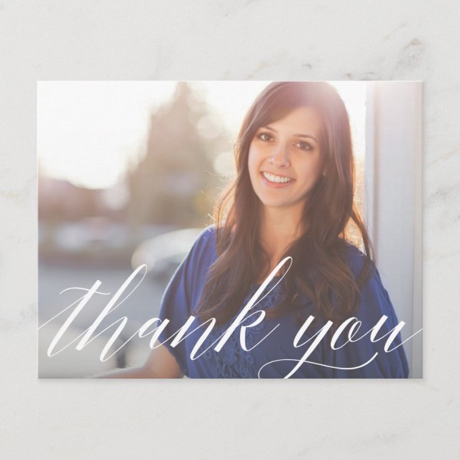 Skript-graduiertes Foto danken Ihnen Dankeskarte (Vorderseite)