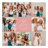 Skript Herz rosa moderne Multi-Foto beste Freunde