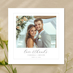 Skript Liebe & Dank Elegante Hochzeitsfoto Dankeskarte