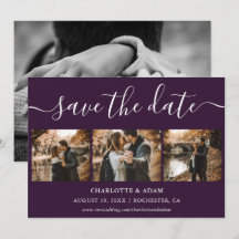 Skript Lila Hochzeitungs-Foto Speichern Sie die Da