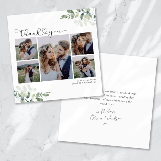 Skript mit Herz-Multi-Foto Hochzeit Einladung (Von Creator hochgeladen)