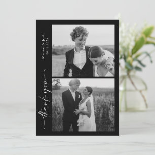 Skript Moderne Hochzeit 2 Fotos Danksagungskarte Dankeskarte