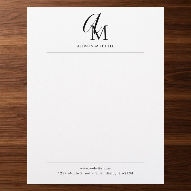 Skript-Monogramm Minimalistische Briefkopf (Von Creator hochgeladen)