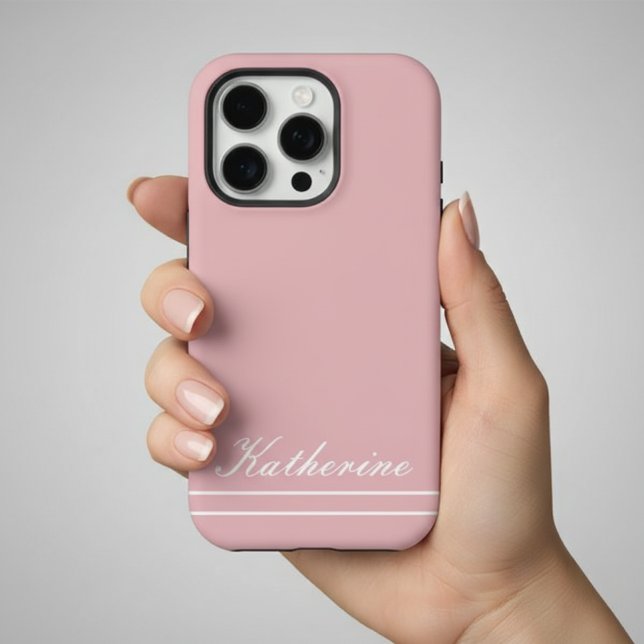 Skript Name Minimalistisch Rosa iPhone 16 Pro Hülle (Von Creator hochgeladen)