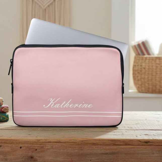 Skript Name Minimalistisch Rosa Laptopschutzhülle (Von Creator hochgeladen)