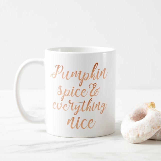 Skript Pumpkin Gewürz und alles nett Kaffeetasse (Mit Donut)