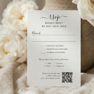 Skript-QR-Code Moderne Hochzeit RSVP Karte