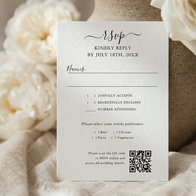Skript-QR-Code Moderne Hochzeit RSVP Karte (Von Creator hochgeladen)