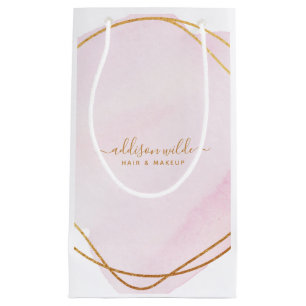 Skript Rosé Wasserfarbe Gold Kreis Geschäft Kleine Geschenktüte