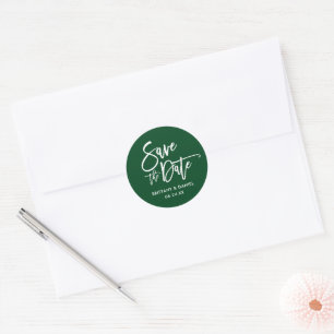 Skript Save the Date Grüne Umschlag Aufkleber