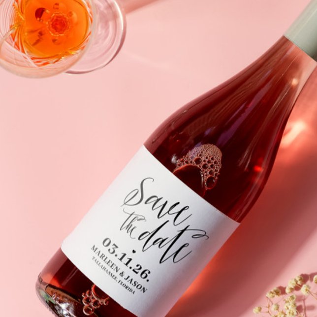 Skript Save the Date Sparkling Wine Label (Von Creator hochgeladen)