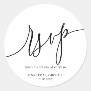 Skript-Signatur Elegant RSVP Runder Aufkleber
