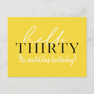 Skript u. geometrischer 30. Geburtstag Postkarte