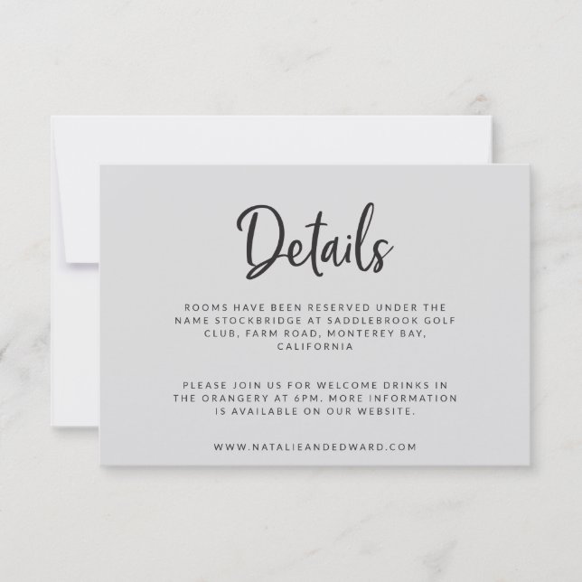 Skript- und geometrische Hochzeitskarte RSVP Karte (Vorderseite)