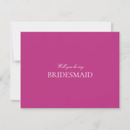 Skript White & Magenta Bridesmaid-Vorschlagskarte Save The Date