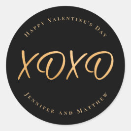 Skript XOXO Glücklichen Valentinstag Urlaub Runder Aufkleber