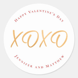 Skript XOXO Glücklichen Valentinstag Urlaub Runder Aufkleber