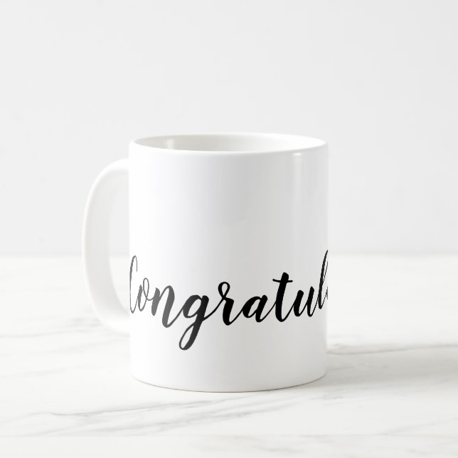 Skriptaufrufe Typografie Schwarz-Weiß Kaffeetasse (Vorderseite Links)