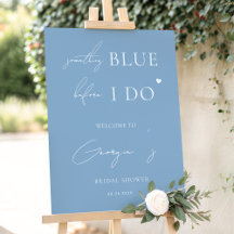 SkriptBegrüßungszeichen für etwas Blaues Brautpart