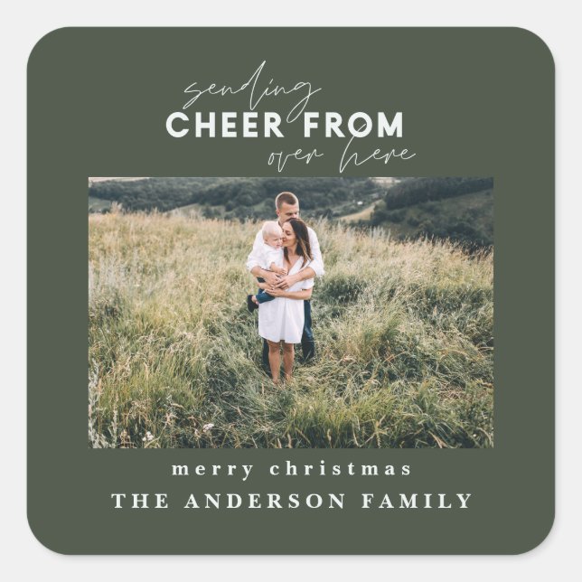 Skriptdistanzierung, die von hier aus Beifall send Quadratischer Aufkleber (Vorderseite)