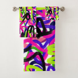 Skripte in Farben Badhandtuch Set