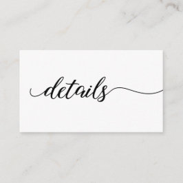 Skriptelegante Details Hochzeitwebsite QR-Code Begleitkarte