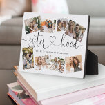 Skripterstellung | Geschenk für Schwestern FotoCol Fotoplatte<br><div class="desc">Ein besonderes und unvergessliches Geschenk für Schwestern und Fotos. Das Design verfügt über ein 8-Foto-Collage-Layout, mit dem acht eigene Fotos angezeigt werden können. "Sisterhood" ist in einem stilvollen schwarzen Pinselskript und einer Kalligraphie im Herzdesign entworfen und mit den Namen der Schwestern versehen. Weiße Herzen werden den Bildern hinzugefügt. **Achtung: Die...</div>
