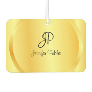 Skripthandgeschriebene Monogram-Imitate - Goldvorl Autolufterfrischer