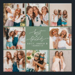 Skriptherz Moderne Multi-Foto beste Freunde Poster<br><div class="desc">Skriptherz niedlich moderne Multi-Foto beste Freunde einfache minimale elegante Wohngestaltung sage grün und weiß Poster Geschenk.</div>