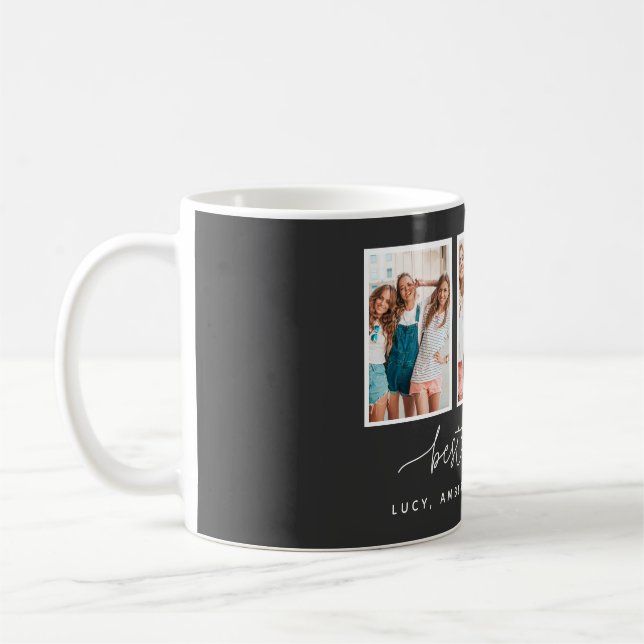 Skriptherz niedlich moderne Multi-Foto beste Freun Kaffeetasse (Links)