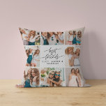 Skriptherz niedlich moderne Multi-Foto beste Freun Kissen<br><div class="desc">Skriptherz niedlich moderne Multi-Foto beste Freunde einfache minimale elegante Wohngestaltung Geschenk</div>