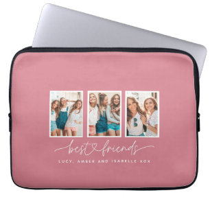 Skriptherz niedlich moderne Multi-Foto beste Freun Laptopschutzhülle