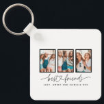 Skriptherz niedlich moderne Multi-Foto beste Freun Schlüsselanhänger<br><div class="desc">Skriptherz niedlich moderne Multi-Foto beste Freunde Triptygeschenk</div>