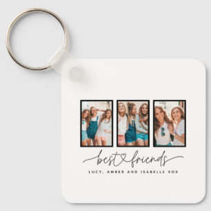 Skriptherz niedlich moderne Multi-Foto beste Freun Schlüsselanhänger