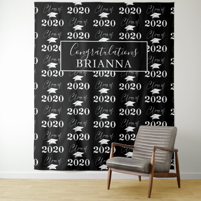 Skriptklasse 2020 Muster Abschluss Foto Prop. Wandteppich (Beispiel)