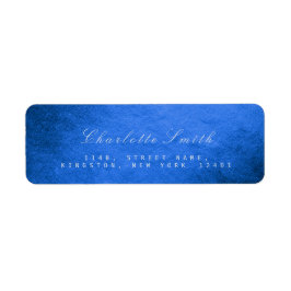 Skriptkobalt-Blue-Rücksendeadressen-Aufkleber