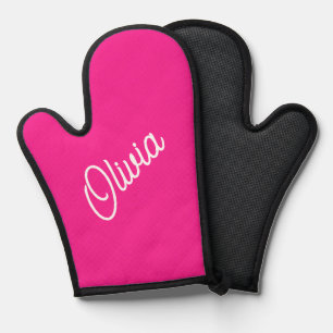 Skriptmonogramm, heißrosa ofenhandschuh