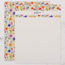 Skriptname für Elegante Wildblumen Briefbogen