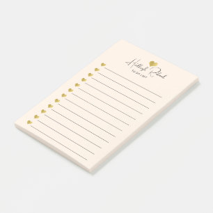 Skriptname Gold Herz Monogramm Pfirsich Post-it Klebezettel