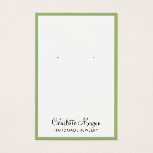 Skriptname Green Border Earring Display Card