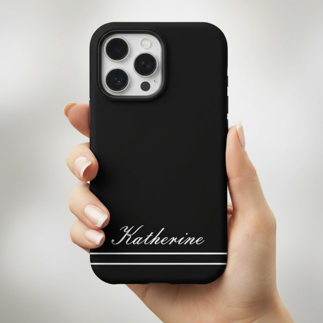 Skriptname Minimalist Midnight Black iPhone 16 Pro Hülle (Von Creator hochgeladen)