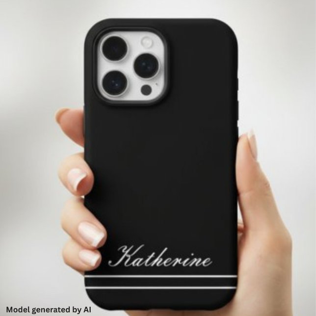 Skriptname Minimalist Midnight Schwarz iPhone 16 Pro Hülle (Von Creator hochgeladen)
