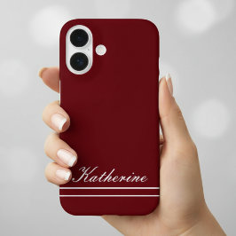 Skriptname Minimalistisch Burgunderrot iPhone 16 Hülle