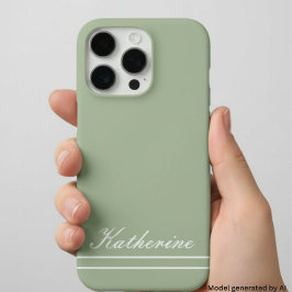 Skriptname Minimalistisches Grün Eukalyptus iPhone 16 Pro Hülle