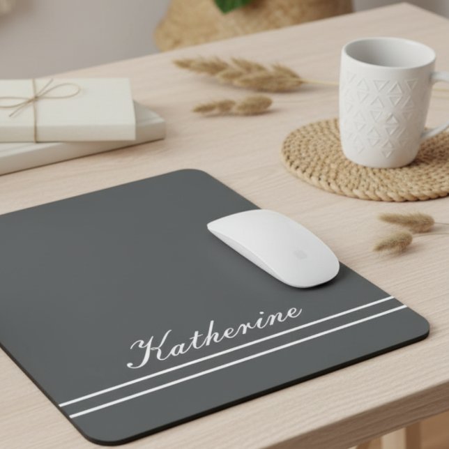 Skriptname Minimalistisches Holzkohlegrau Mousepad (Von Creator hochgeladen)
