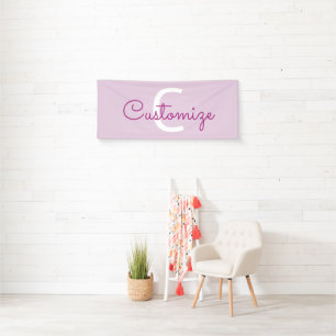 Skriptname & Monogramm Magenta & Helllila Banner